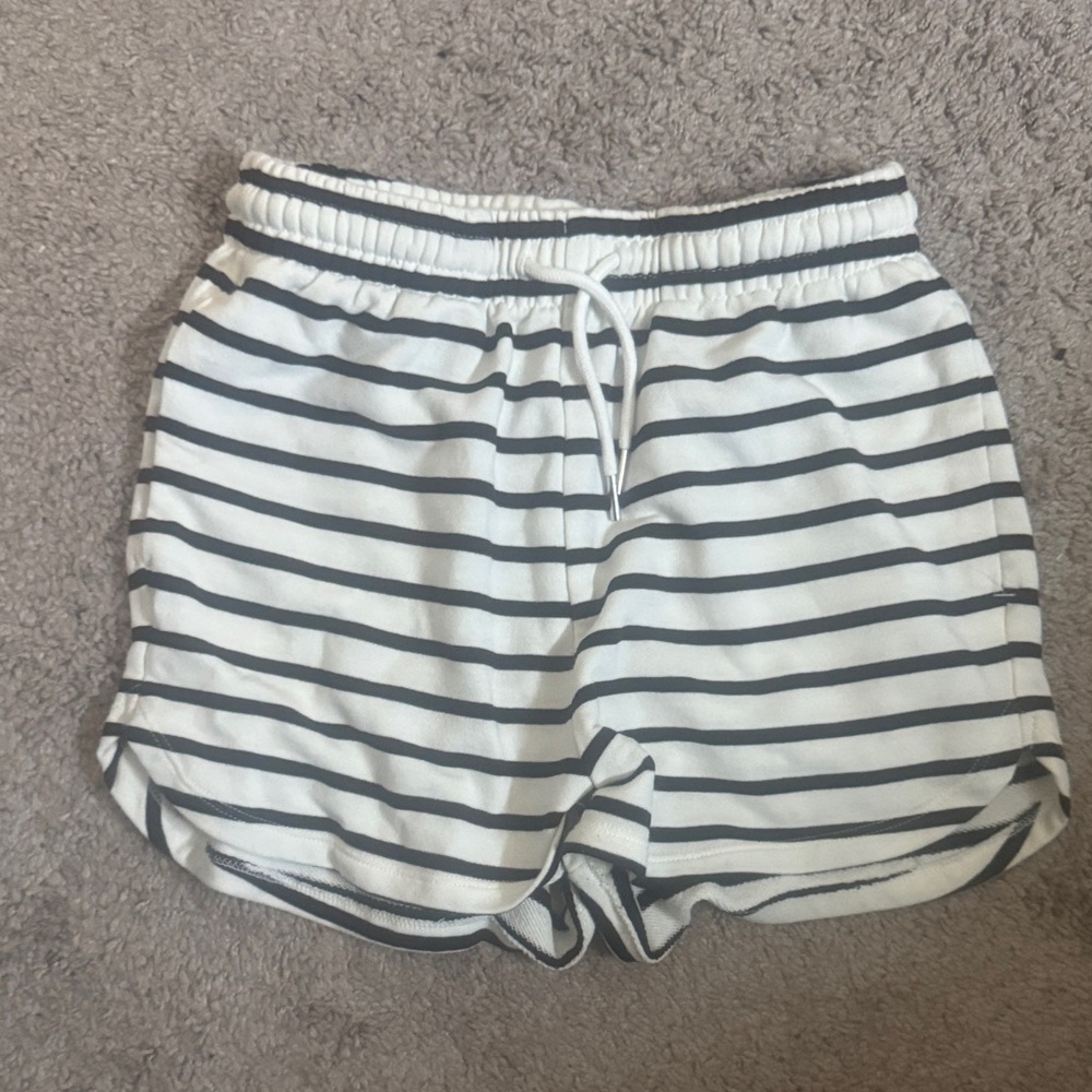 H&M Black and White Striped Athletic Shorts